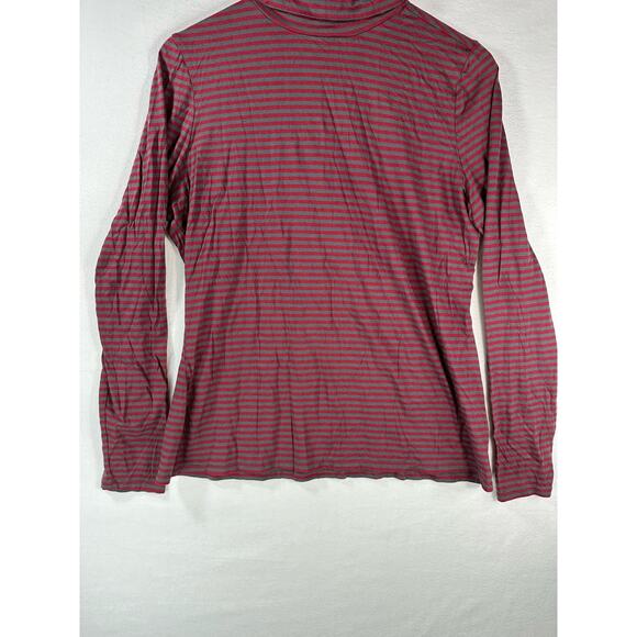 Pendleton Turtleneck Pullover Midweight Cotton Modal Blend Striped Red Grey XL - Picture 4 of 9